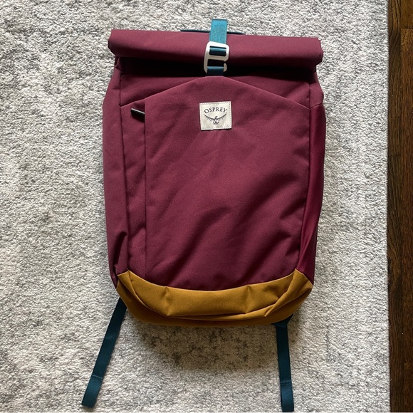 Osprey Maroon Arcane Roll Top Backpack - Picture 1 of 3
